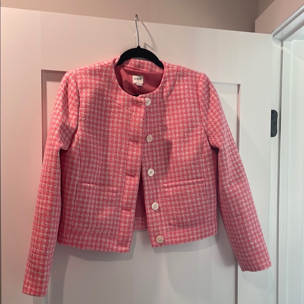 J. Crew Pink Tweed Blazer